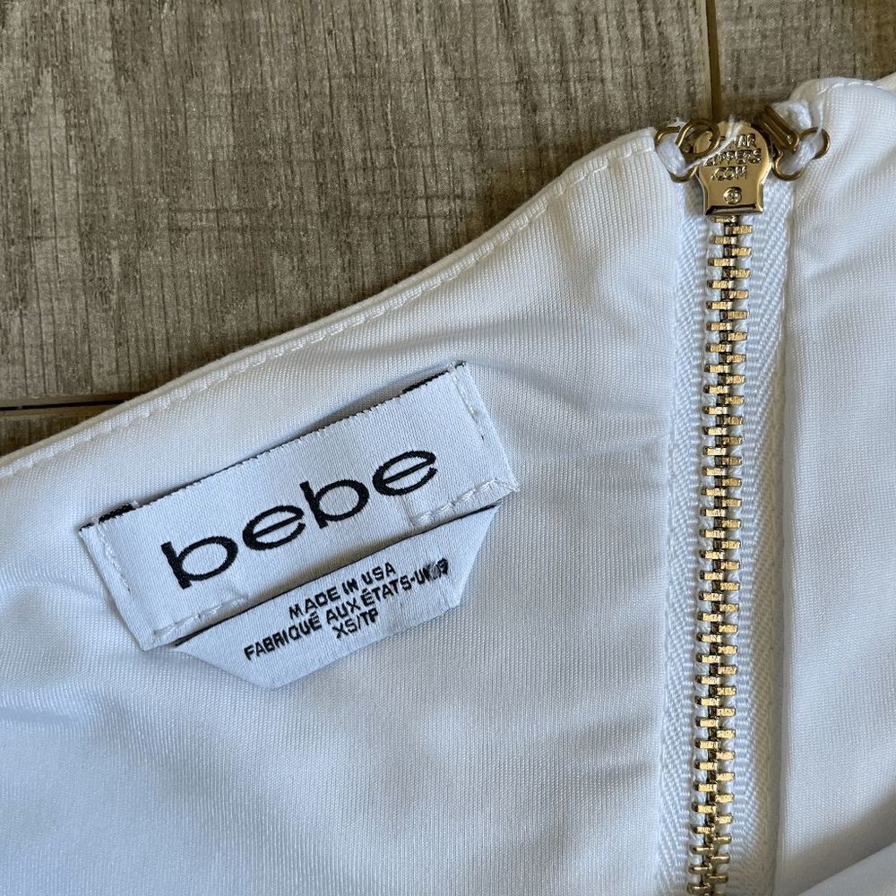 Bebe White One shoulder Cropped Top XS - Picture 9 of 9